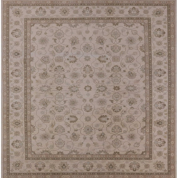 Ahgly Company Machine Washable Indoor Square Industrial Modern Dark Almond Brown Area Rugs, 7' Square