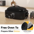thumbnail image 3 of Sunvivi Roaster Oven with Self-Basting Lid, 14qt Electric Roaster with Removable Pan & Rack, Turkey Roaster Oven with Defrost & Warm Function, Stainless Steel, Black, 3 of 7