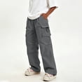 thumbnail image 4 of Men Lightweight Twill Cargo Pants Loose Stretch Hiking Everyday Wear Trousers S-XL, 4 of 9