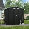 thumbnail image 4 of Clouddwell 6 ft. x 4 ft. Outdoor Storage Shed, Black Metal Garden Shed with Lockable Doors & Sloped Roof for Backyard, Patio, Poolside, 4 of 9