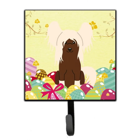 Carolines Treasures BB6113SH4 Easter Eggs Chinese Crested Cream Leash or Key Holder 7Hx4.25W multicolor
