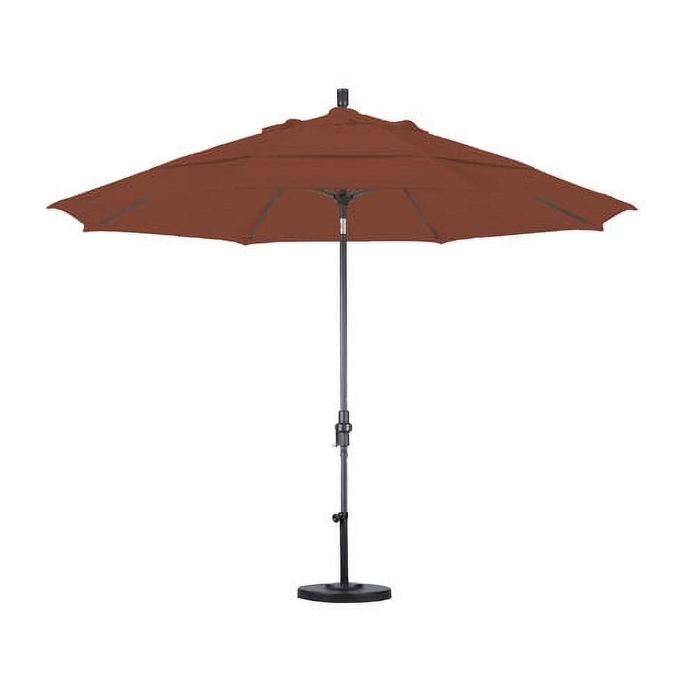 California Umbrella GSCUF118705-5484-DWV 11 ft. Fiberglass Market Umbrella Collar Tilt DV Matted Black-Sunbrella-Brass - image 3 of 7