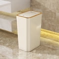 thumbnail image 4 of Cubo de basura Yoloke con tapa, 15 litros/4 galones, con tapa a presión, pequeño, a prueba de perros, de plástico, para baño, cocina, dormitorio y oficina (amarillo), 4 of 6
