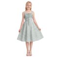 thumbnail image 4 of IDOPIP Tween Girls Long Corset Dress for Middle School Dance Party Summer Vacation Sundresses Holiday Junior Dresses Teen Smocked Homecoming Prom Dress 9-10 Years Green Floral, 4 of 7