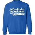 thumbnail image 2 of OXI Crewneck Sweatshirt - Just Pretended, Basic Casual Sweatshirts for Men's and Women Fleece Sweatshirt Long Sleeve - Royal Blue Medium, 2 of 2