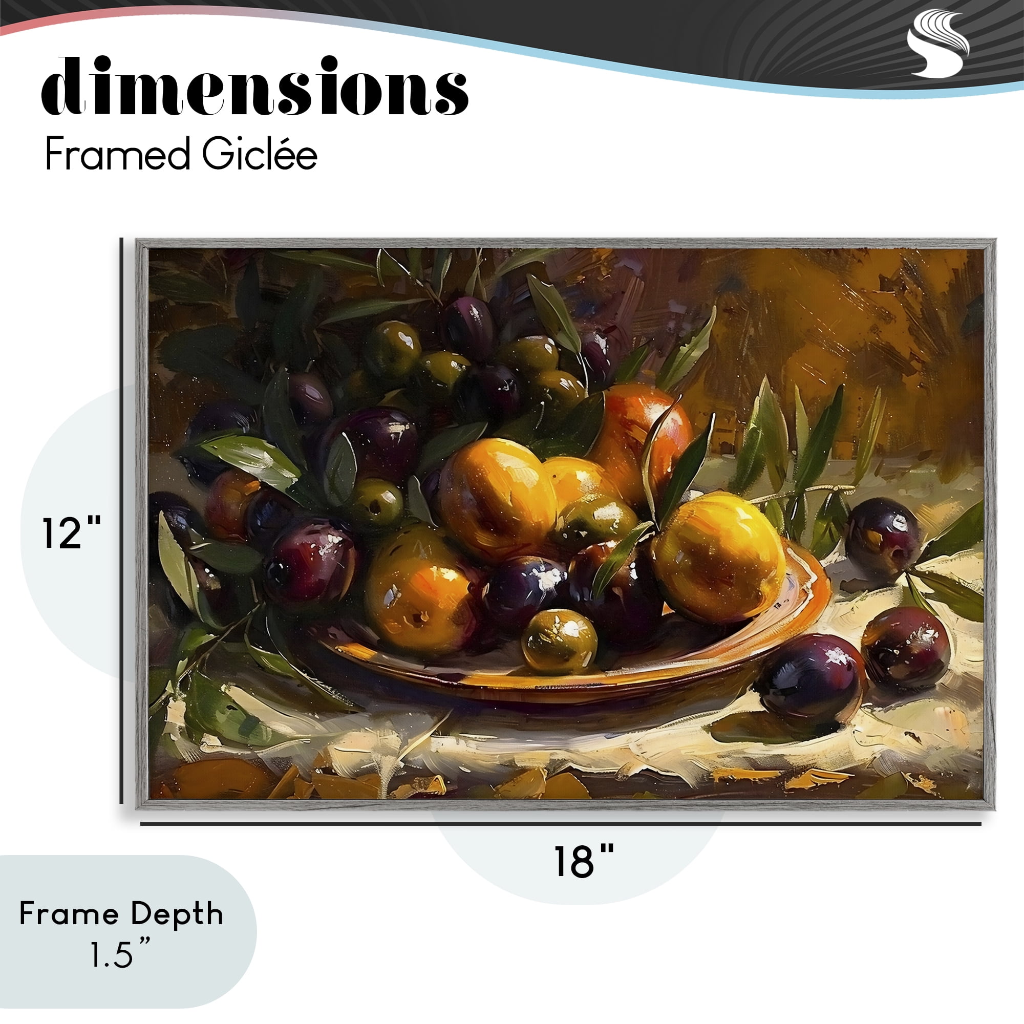 Stupell Industries Array of Olives & Citrus Gray Framed Giclee Art, design by Creative Studio