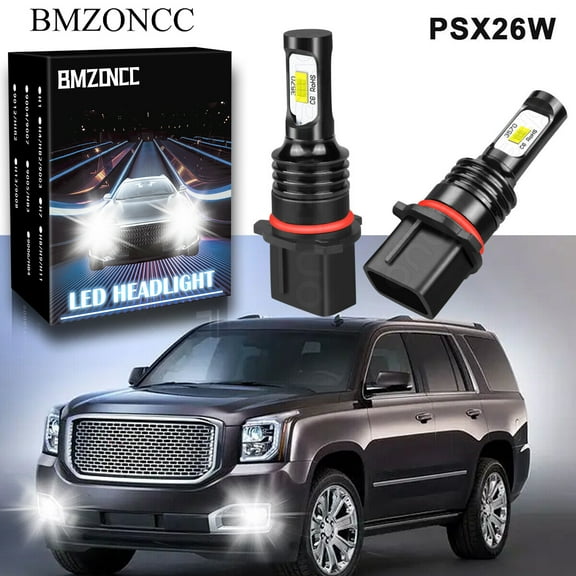 2x 12278 PSX26W LED Fog Light Bulbs 6000K White for GMC Yukon 2015-2019 Yukon XL