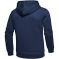thumbnail image 3 of Dresfit Pullover Jacket Mens Zip Up Waffle Hoodies Jacquard Plaid Drawstring Hunting Hoodie Long Sleeve Kangaroo Pocket Hooded Winter Coat Dark Blue S, 3 of 4