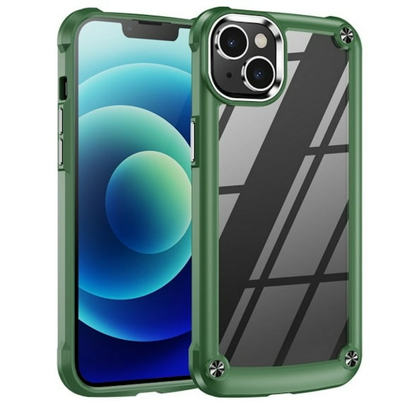 Tough Shield Snap-on Transparent Case for iPhone 14 Plus - Green