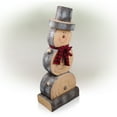 thumbnail image 5 of Alpine Corporation 16" x 9" x 38" Wooden Snowman Holiday Statue, Brown/Tan, 5 of 13