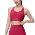 thumbnail image 2 of iHPH7 Womens Sports Bras Criss-cross Back Padded Strappy High Impact Sports Bras for Women No Underwire Red L, 2 of 4