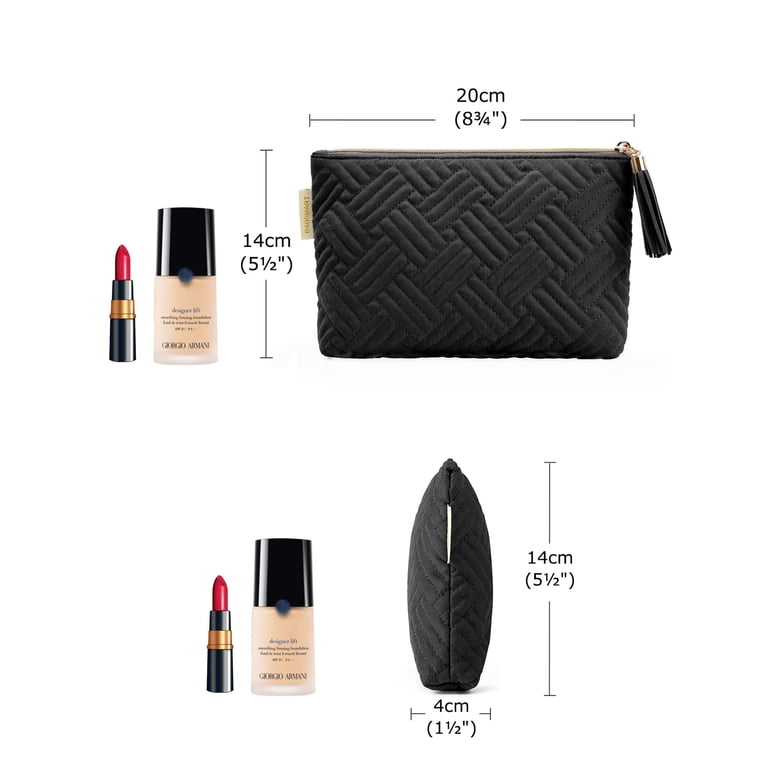 Small Water-Resistant Quilted Cosmetic Pouch photo 4
