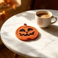 thumbnail image 4 of Halloween Table Mat Macrame Pumpkin Trivet Heat Resistant Absorbent Cotton Cup Pad for Fall Thanksgiving Coffee Table Decor by MPOISVA, 4 of 6