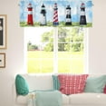 thumbnail image 3 of Lighthouse Kitchen Curtains Valances, Coastal Nautical Window Valances Rod Pocket, Ocean Theme Window Topper Curtain for Living Room Bedroom Bathroom 54x18 inch, 1 Panel, 3 of 6