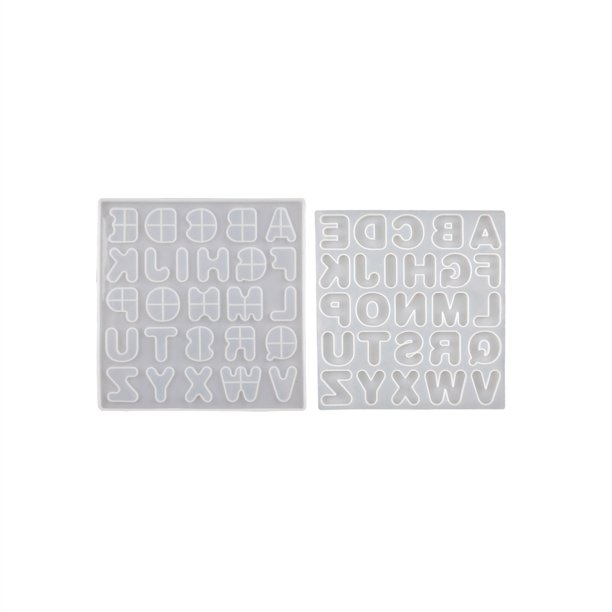 Moldes De Epoxi Moldes de resina del alfabeto Moldes de juego de ortografía de letras de silicona - Paquete de 2 (B S) Tmvgtek Libre de BPA