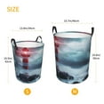thumbnail image 5 of Balery Lighthouse in a Stormy Sea Round Laundry Basket with Handles Waterproof Freestanding Laundry Hamper for Clothes Toys in the Dorm and Family-, 5 of 8