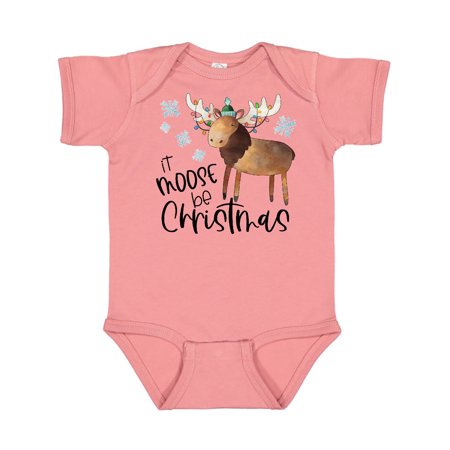 

Inktastic It Moose be Christmas Colorful Lights and Snowflakes Gift Baby Boy or Baby Girl Bodysuit