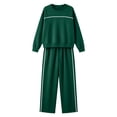 thumbnail image 6 of YUGYXL Women's 2 Piece Outfit Solid Color Lightweight Long Sleeve Tee Top and Wide Leg Pants Sets Casual Sweatsuit Tracksuit, 6 of 8