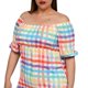 thumbnail image 4 of Vestido Campesino Roman Fashion Modelo 4282 Cuadros Amarillo Talla Extra Curvy Plus Size, 4 of 6