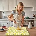 thumbnail image 2 of Yellow Lemon Dish Drying Mat 18x24 Inch Blue Leaves Dish Rack Drainer Mat Kitchen Counter Decor Absorbent Reversible Microfiber Pad Coffee Bar Sink, 2 of 6