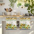 thumbnail image 4 of Sunflowers Kitchen Towels Set of 4, Spring Farmhouse Country Truck Leaf Black Plaid Absorbent Dish Towels for Kitchen, Microfiber Hand Towel, Quick Drying Tea Towel for Cleaning Decorative Dishcloths, 4 of 7