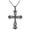 Black, variant on Womens Black Silver Clear Crystal Rhinestones Celtic Holy Cross Pendant Necklace, Silver