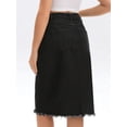 thumbnail image 4 of DARING DIVA Women's Denim Raw Hem Button Down Pencil Skirts XX-Large Black, 4 of 7