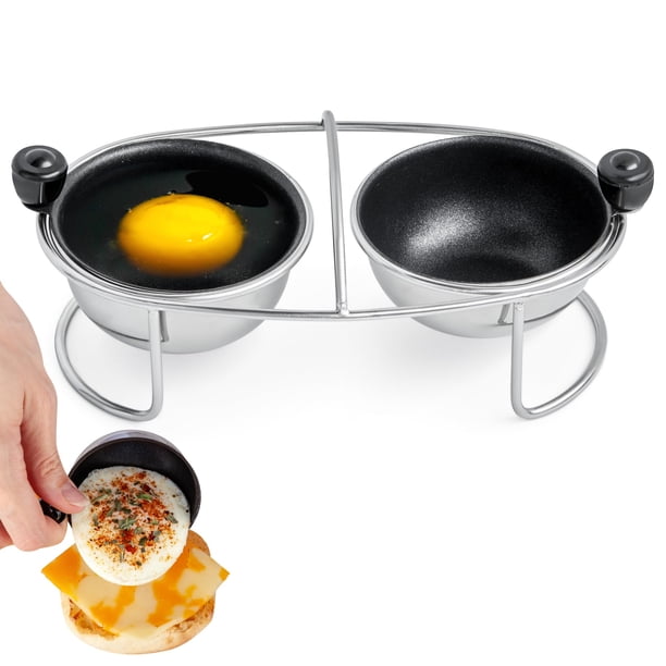 Inserto para escalfar huevos Eggssentials de acero inoxidable con 2 tazas