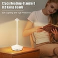thumbnail image 2 of Coliware White Cordless Table Lamp, Rechargeable LED Lamp with Touch Control, Waterproof Portable Night Light with 3 Color Temperatures, Decoration Furniture for Home Outdoor, 2 of 7