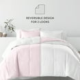 thumbnail image 3 of Comfort Canopy - Twin Blush / White Bedding Bundle, Reversible Microfiber Comforter and Patterned Sheet Set, 3 of 13