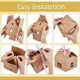 thumbnail image 3 of 24 cajas de regalo marrones con forma de casita, de cartón kraft de 12,7 x 12,7 x 13,5 cm, ideales para dulces, regalos, bodas, baby showers y fiestas de cumpleaños., 3 of 5