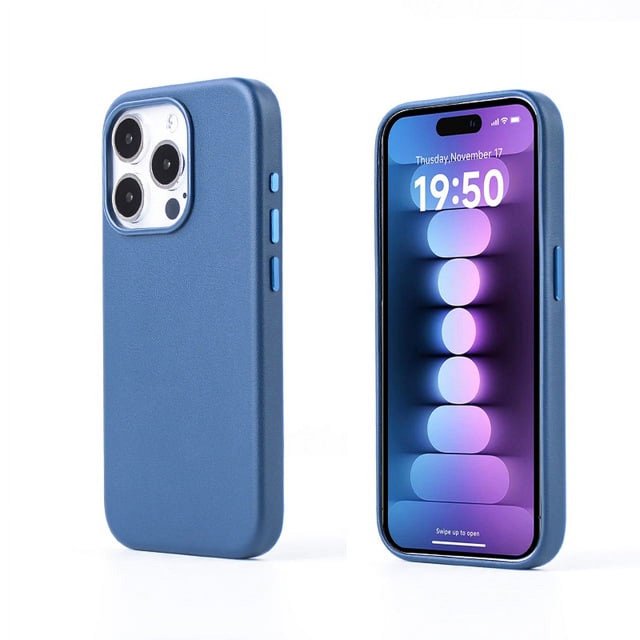 New Luxury Leather For iPhone 15 16 Pro Max Plus Strong Magnet Case For Magsafing Cover Wireless Charging Drop Protect Covers Blue For iPhone 16Pro