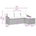 thumbnail image 2 of vidaXL 4 Piece Garden Sofa Set with Cushions Brown Poly Rattan, 2 of 5