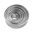 thumbnail image 1 of Molde de acero inoxidable para galletas, molde para pasteles, molde para envoltorio de bolas de masa hervida, molde para cortar masa de mousse redondo para el hogar, 11 piezas, 1 of 5