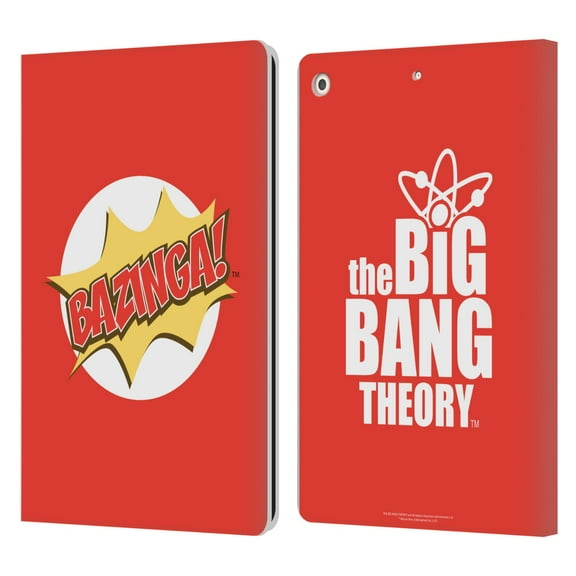 Head Case Designs Officially Licensed The Big Bang Theory Bazinga Pop Art Leather Book Wallet Case Cover Compatible with Apple iPad 10.2 2019/2020/2021