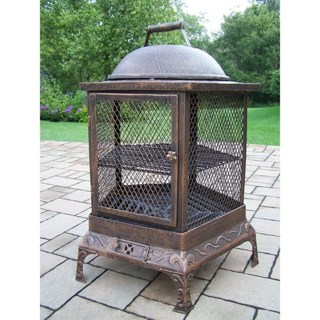 - Oakland Living Corporation Lantern Brown Wrought Iron Round Chimenea Fire Pit