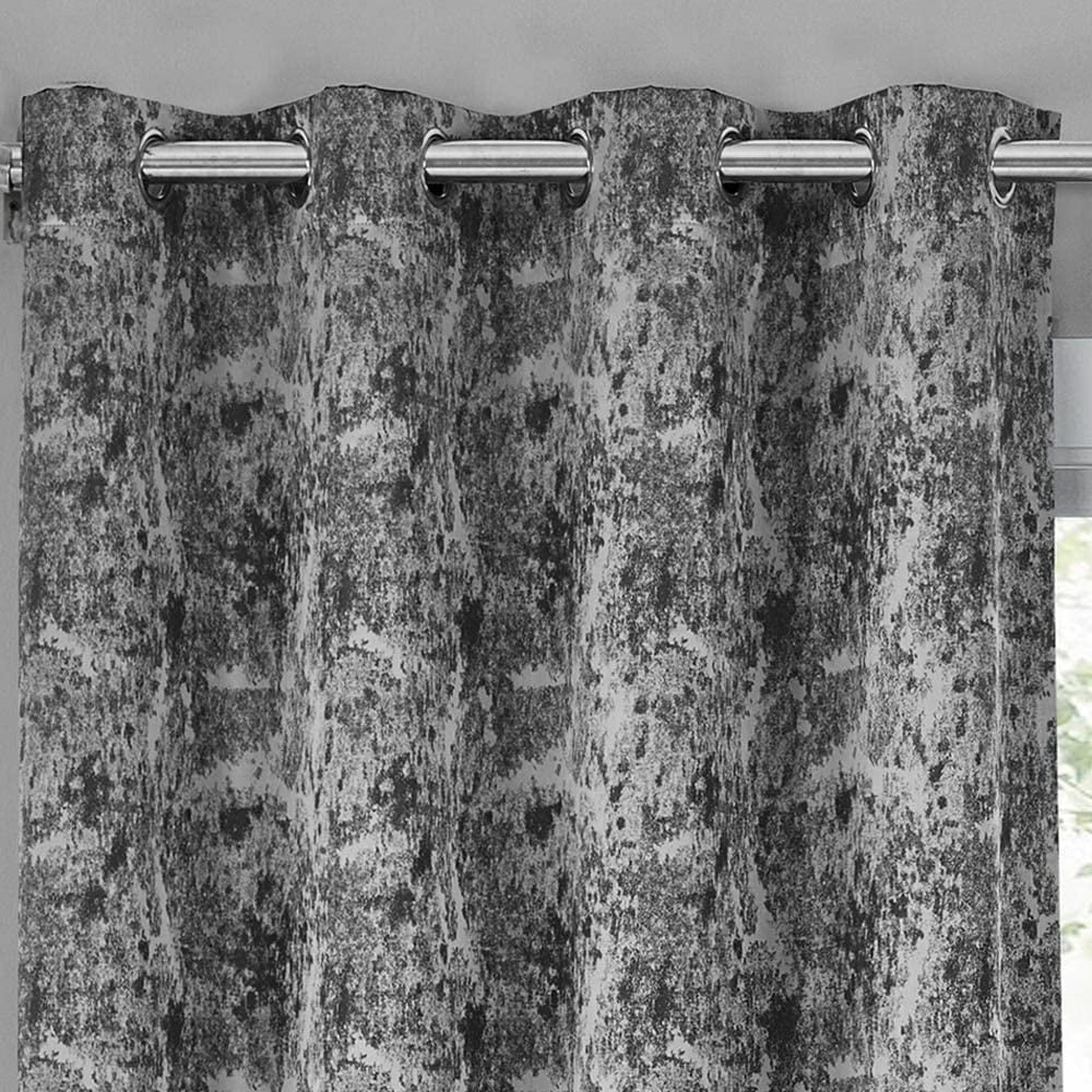 Sheetsnthings Abstract Bali 54-Inch Wide x 108-Inch Long Panel, Set of 2 Jacquard Thermal Insulated Blackout Curtains, Black