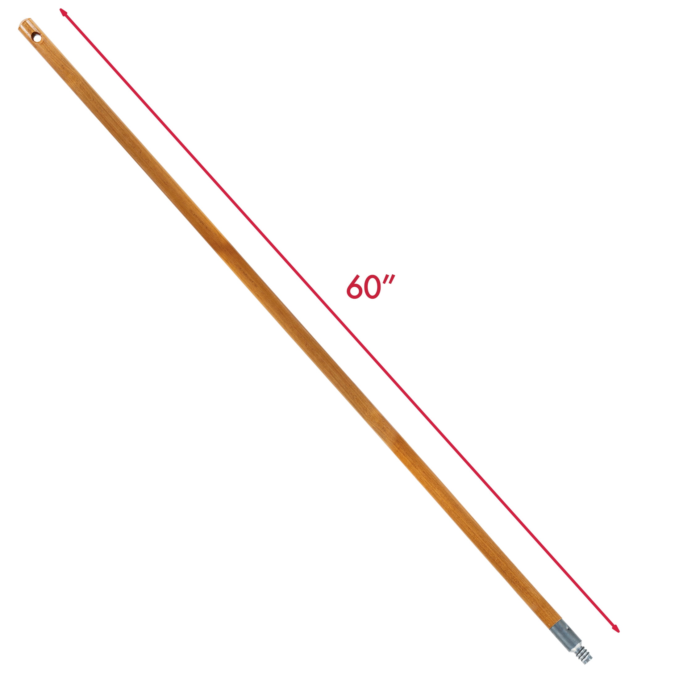 (2 pack) Libman Hardwood Broom Handle with Zinc Screw-In - 60 Inch Length, Brown Wood