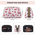 thumbnail image 2 of Bingfone Watermelon Print Leather Makeup Bag, Portable Hand-held Zipper Female Cosmetic Bag Toiletry Bag, Suitable for Home and Travel, 2 of 6