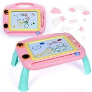 FLY2SKY Magnetic Drawing Board, Magna Doodle Board Toy for Kids Age 2-6, Travel Size Toddlers Drawing Table, Colorful Erasable Sketch Toy Writing Pad Birthday Gifts for 2 3 4 Year Old Girl Boy (P