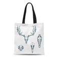 thumbnail image 1 of JSDART Sac Fourre-Tout en Toile Crânes d'Oiseaux Cerf Cheval Chat Corbeau Contient Tête Sac à Provisions Réutilisable, 1 of 1