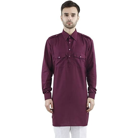 Royal Men's Cotton Blend Straigh Kurta Multicolour
