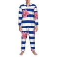 thumbnail image 3 of Balery Pink Flamingo Pijama para Hombre de Dos Piezas con Manga Larga, Conjunto de Dormir y Descanso Suave con Bolsillos-Large, 3 of 7