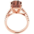 thumbnail image 3 of Gem Stone King 3.26 Ct Red Tiger Eye White Created Sapphire 18K Rose Gold Plated Silver Ring, 3 of 6