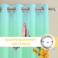 thumbnail image 6 of Teal Green Hummingbirds Kitchen Curtains Window Panels, Spring Watercolor Flowers Plant Insulated Window Treatment Curtain, Grommet Curtains for Bedroom/Living Room/Bathroom, 2 Piece 27.5"Wx39"L, 6 of 8