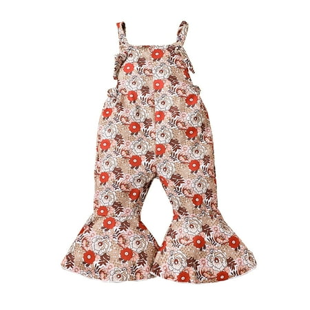 

ZRBYWB Toddler Girls Romper Summer Sleeveless Jumpsuit Fashion Flower Print Outwear For Girls Romper Clothing Baby Clothing