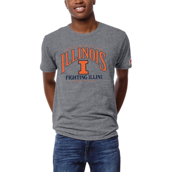 Men's League Collegiate Wear Heather Gray Illinois Fighting Illini Victory Falls Tri-Blend T-Shirt