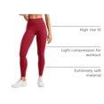thumbnail image 4 of Pantalones Leggings de Yoga INGIA de Cintura Alta 64 cm Cerise XS, 4 of 6