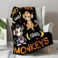 thumbnail image 5 of Monkey Blanket Gifts for Girl Woman - Just A Girl Who Loves Monkeys Cute Animal Lovers Throw for Teen Kids Adults Soft Fleece Cozy Bed Couch Decor Birthday Christmas Lightweight Blanket 50"x60", 5 of 5