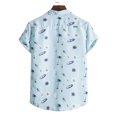 thumbnail image 1 of Camisas Vaqueras Para Hombre Camiseta para hombre de algodón de manga corta al libre camiseta hawaiana suelta (Mint Green, L), 1 of 6